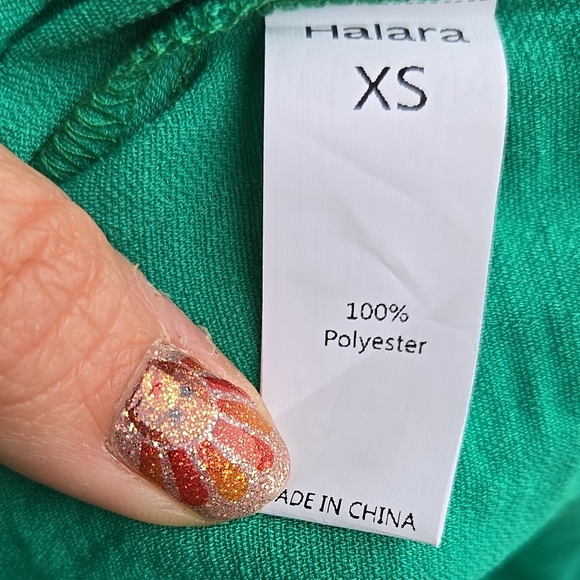 180. New Halara Blarney Green V-neck Cut Out Split Maxi Dress Size XS - Picture 7 of 7